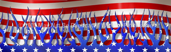 ClearVue Graphics Window Graphic - 20x65 Patriotic Flames FLM-009-20-65