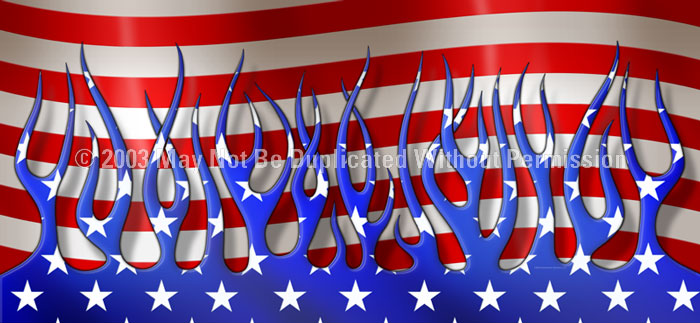 ClearVue Graphics Window Graphic - 30x65 Patriotic Flames FLM-009-30-65