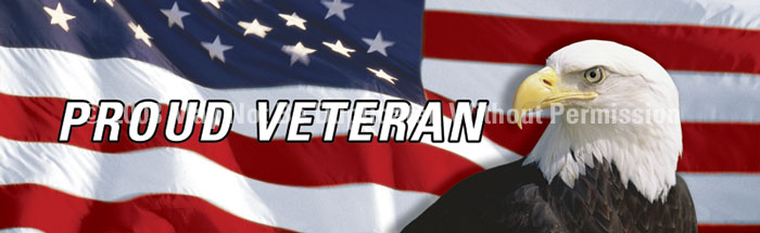 ClearVue Graphics Window Graphic - 20x65 US Flag with Eagle Proud Veteran PAT-011-20-65