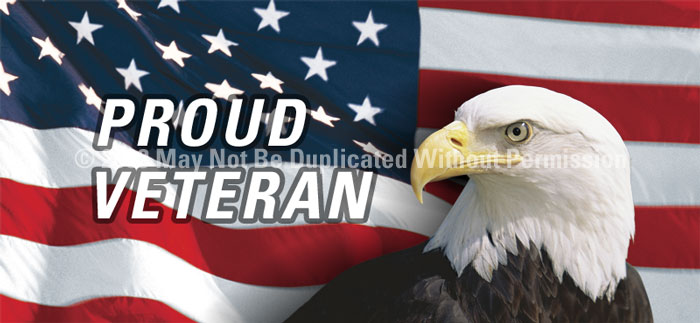 ClearVue Graphics Window Graphic - 30x65 US Flag with Eagle Proud Veteran PAT-011-30-65