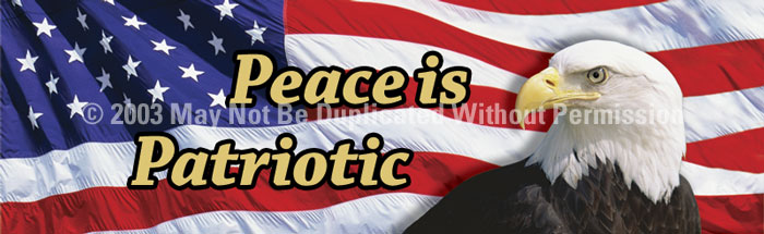 ClearVue Graphics Window Graphic - 20x65 US Eagle Flag 2 Peace is Patriotic PAT-023-20-65