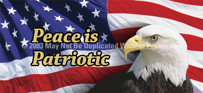 ClearVue Graphics Window Graphic - 30x65 US Eagle Flag 2 Peace is Patriotic PAT-023-30-65