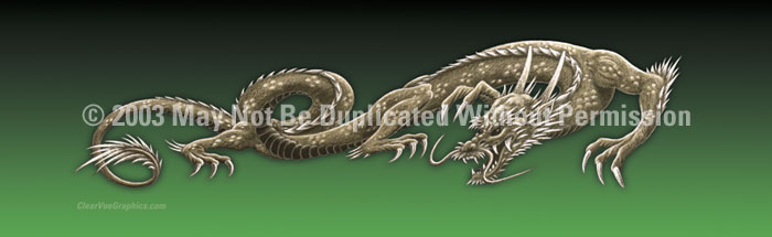 ClearVue Graphics Window Graphic - 20x65 Dragon Tattoo Green TAT-051-20-65