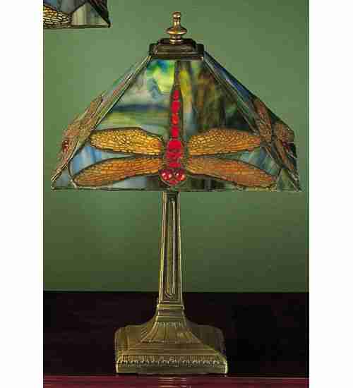 Meyda Tiffany 28396 15.5 Inch H Prairie Dragonfly Accent Lamp