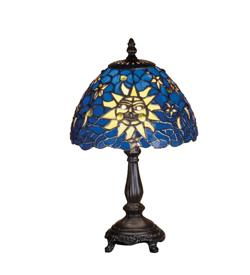 Sun Lamps - Meyda Tiffany 47982 13 Inch H Sun Moon And Stars Mini Lamp