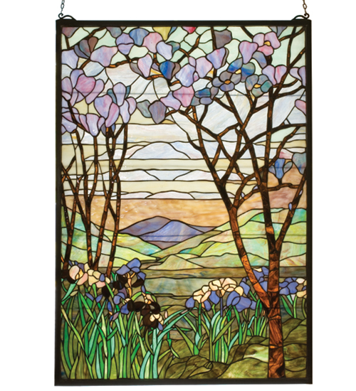 Tiffany Glass Decorating Idea Meyda Tiffany 12514 29 Inch W 40 Inch H Tiffany Magnolia and Iris Window