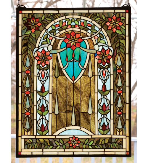 Tiffany Glass Decorating Idea Meyda Tiffany 14420 20 Inch W X 26 Inch H Hampshire Window