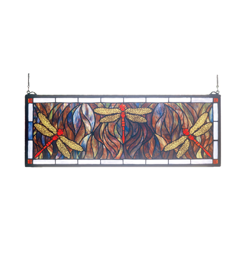 Meyda Tiffany 48091 28 Inch W X 10 Inch H Dragonfly Trio Window