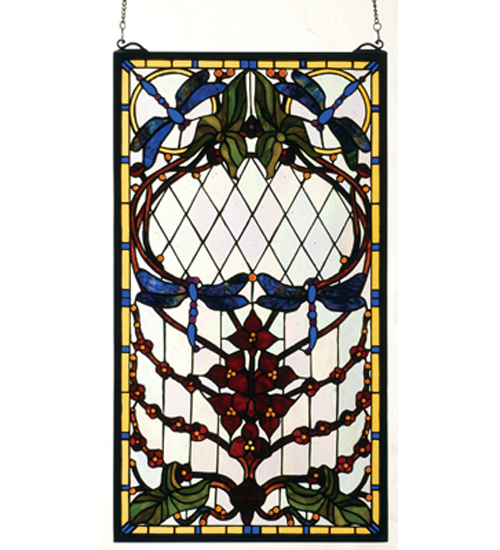 Meyda Tiffany 77734 14 Inch W X 25 Inch H Dragonfly Allure Window