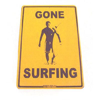 Sf37 12x18 Aluminum Sign Gone Surfing
