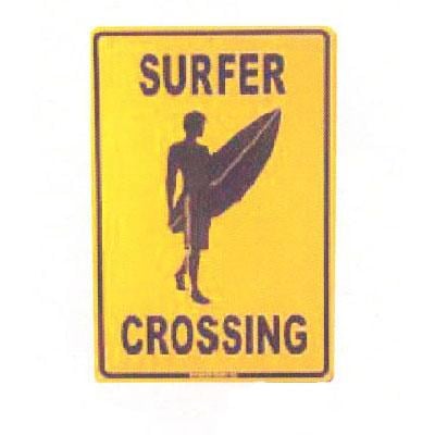 Sf38 12x18 Aluminum Sign Surfer Crossing