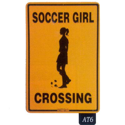 12x18 Aluminum Sign Soccer Girl Crossing