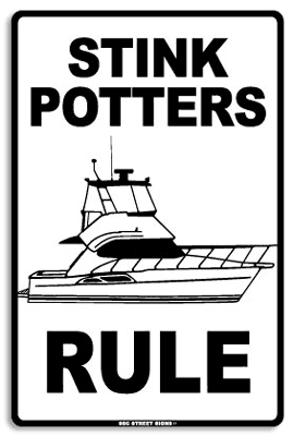 Seaweed Surf Co AA7 12X18 Aluminum Sign Stink Potters Rule