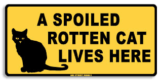 Seaweed Surf Co AA29 12X18 Aluminum Sign Spoiled Rotten Cat Lives Here