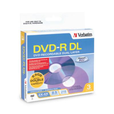 Verbatim DVDR Dual 8.5 GB 2X4X 3pk 95165