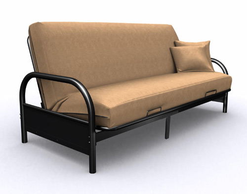 Metal Futons - Elite 35-1914-050 Round Arm Metal Full Futon Frame-Frame Only