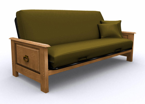 Metal Futons - Elite 35-3614-030 Rustico-Classico Full Metal/Wood Futon Frame-Frame Only