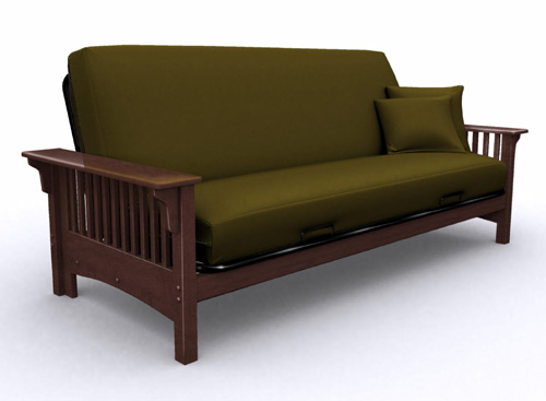 Wood Futon - Elite 35-0414-003 Santa Barbara Full Meta/Wood Futon Frame-Walnut