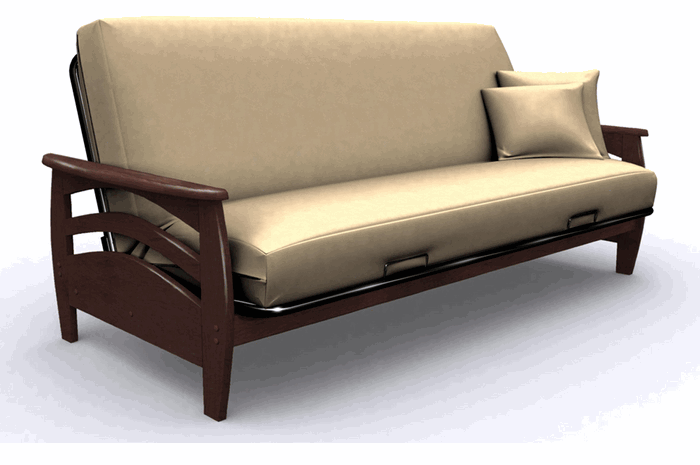 Wood Futon - Elite 35-3814-003 Montego-Full Metal/Wood Futon Frame-Walnut