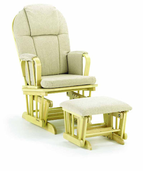 Shermag 37913cb.06.0357 Oatmeal Glider with Ottoman. Natural