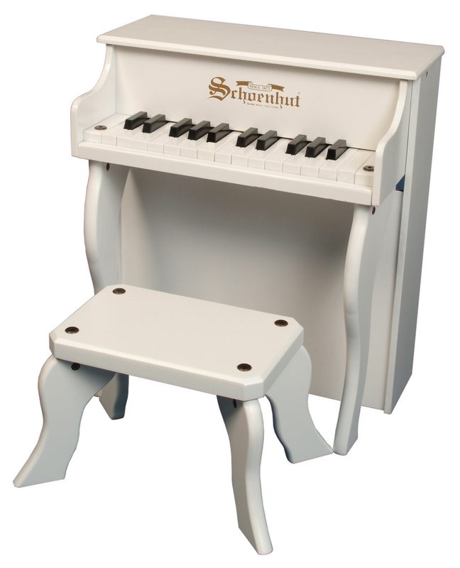 Toy Piano 2505w 25 Key White Elite Spinet With Bench