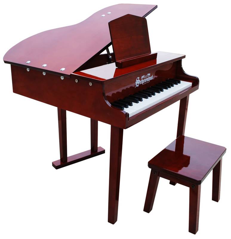 Toy Piano 37 Key Mahogany Concert Grand With Bench