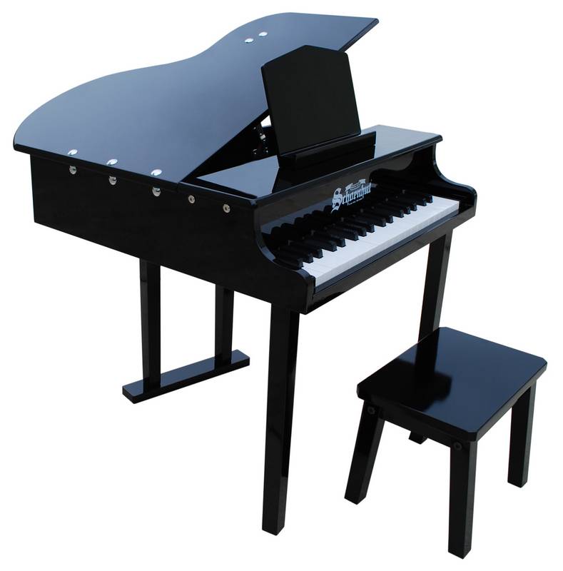 Toy Piano 379b 37 Key Black Concert Grand With Bench