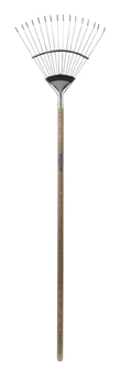 Spear and Jackson R750 Traditional Stainless Lawn Rake with Wood Handle - 60 Inch Long