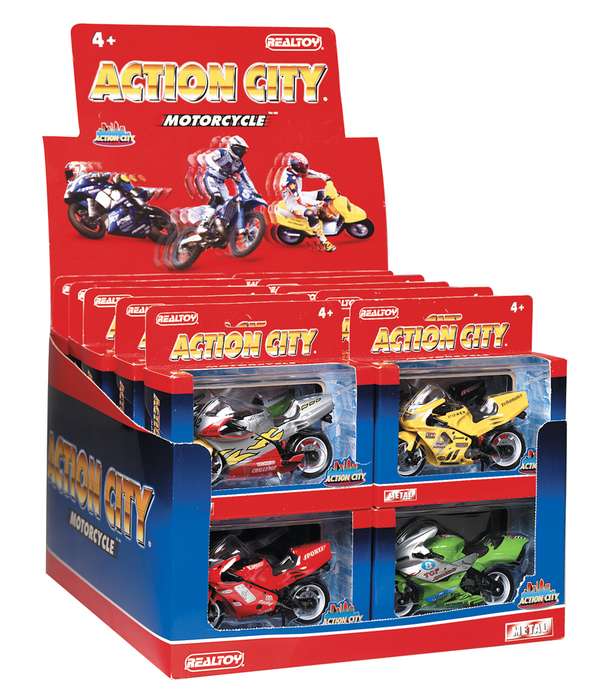 Daron Worldwide Trading RT38703 Action City Motorcycle Assortment - 24 Pieces
