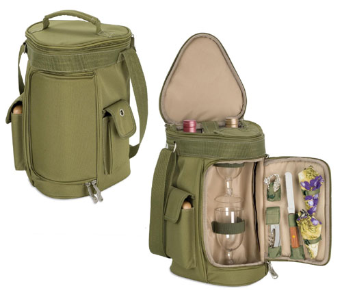 Picnic Time Meritage - Olive Deluxe Two Bottle Wine Tote 629-60-120