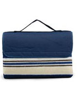 Picnic Time Sunshine Blanket Tote - Blue Stripe/Navy Flap 637-00-107