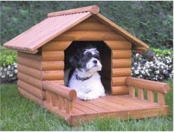 Essential Pet EL001-HP Dog House - Large Log Cabin with Porch