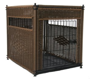 Mr. Hershers 132 Wicker Dog Crate - Small - Dark Brown