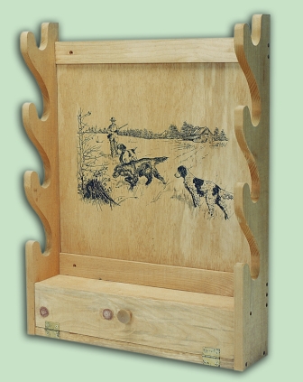 Evans Sports TC2893 Gun Rack with Storage Compartment  Hunting Dogs Imprint