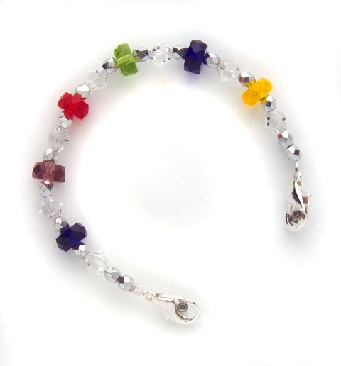Fashion Alert Medical Jewelry B-32 Multi Crystal Bracelet