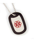 Fashion Alert Medical Jewelry ADT-01 Silver Dog Tag-Diabetes
