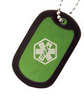 Fashion Alert Medical Jewelry KDT-03 Green Dog Tag-Diabetes