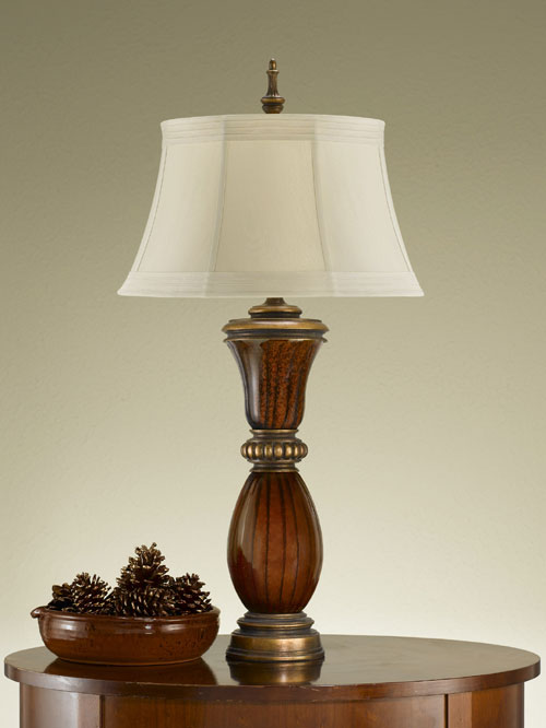 Art Nouveau Lamps - Murray Feiss 9490FG Nouveau Art Glass Firenze Gold Table Lamp And Shade