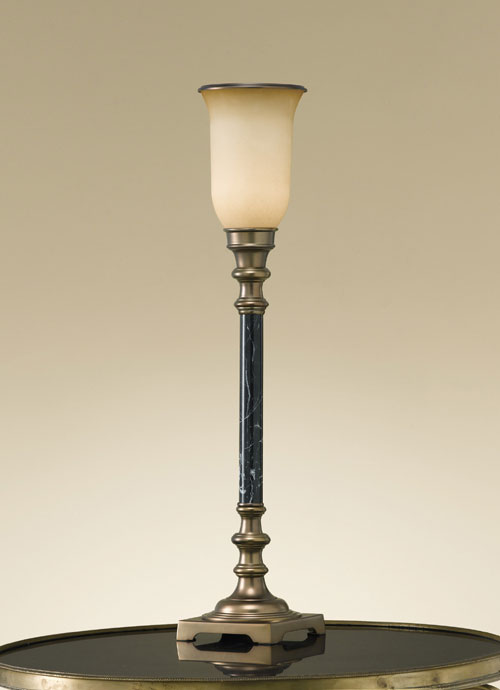 Antique Tables - Murray Feiss 9589AB Lafayette Foundry Collection Antique Brass Table Torchiere