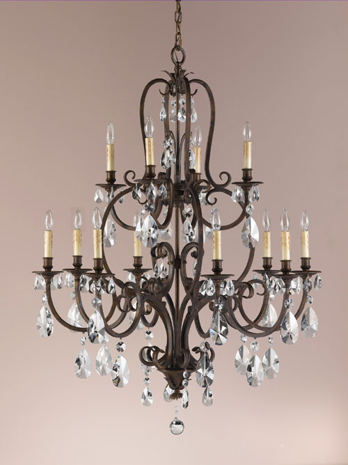 Murray Feiss F2229/8+4ATS Salon Ma Mason Collection Aged Tortoise Shell Chandelier 2 Tiers