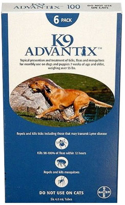 Advantix ADVXBLUE1004 4 Month Supply of Advantix For Dogs Over 55 Lbs.