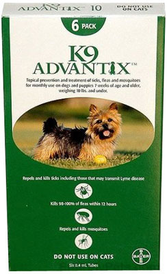 Advantix ADVXGREEN104 4 Month Supply of Advantix For Dogs Under 10 Lbs.