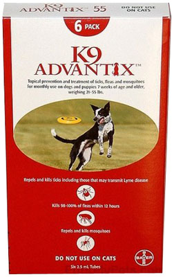 Advantix ADVXRED554 4 Month Supply of Advantix For Dogs 2055 Lbs.