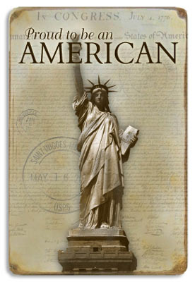 Aa105 12x18 Aluminum Sign Proud To Be An American