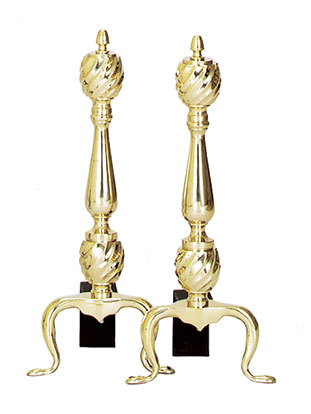 Uniflame A-9232 Solid Brass Twist Andirons