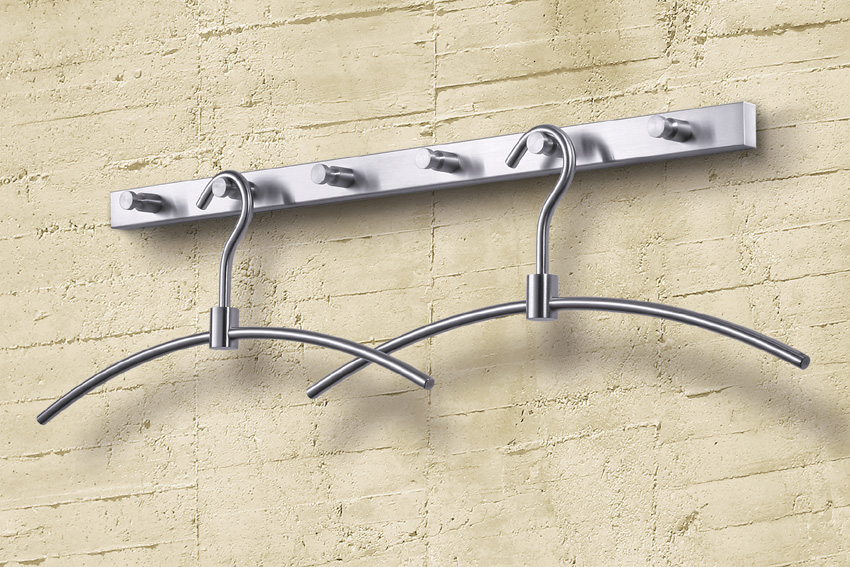 50662 Accolo Wall Mounted Coat Rack Stainless Steel