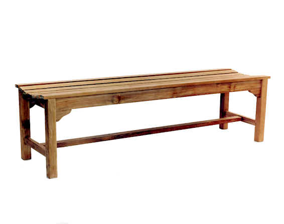 Teak Bh-067b 5-foot Backless Bench With Straight Legs