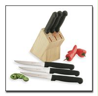 Diamond Cut 6pc Steak Knives in a sturdy wood block