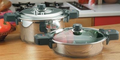 Precise Heat Low Pressure Pressure Cooker cooks foods in half the time KTPC942