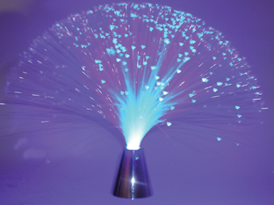 Creative Motion 11183-1 Battery-operated Blue Led Fiber Lamp With Chrom Base